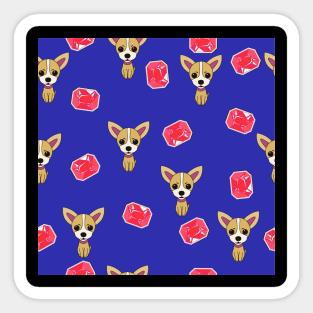 Cute Dog And Cristal Kids Pattern Seamless Sticker